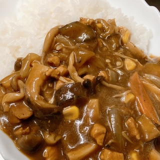 煮込まない中華鍋でキノコカレー